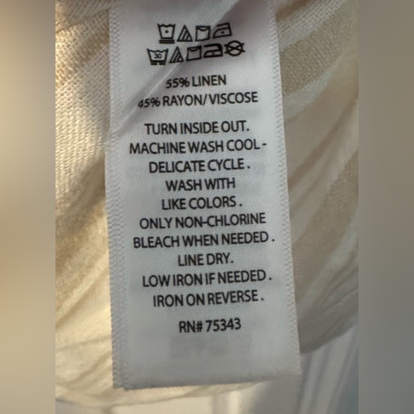 Sigrid Olsen Linen blend Top blouse pull over stripes light airy office street S - Picture 4 of 4